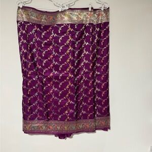 Purple Floral Embroidered Fabric